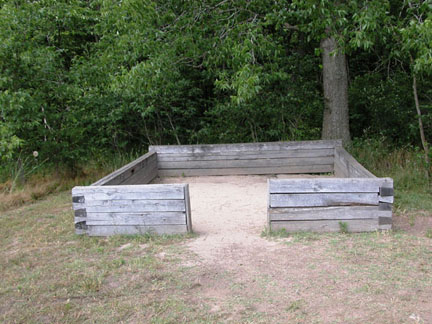 Foundation marking original site of Mary Carver's cabin